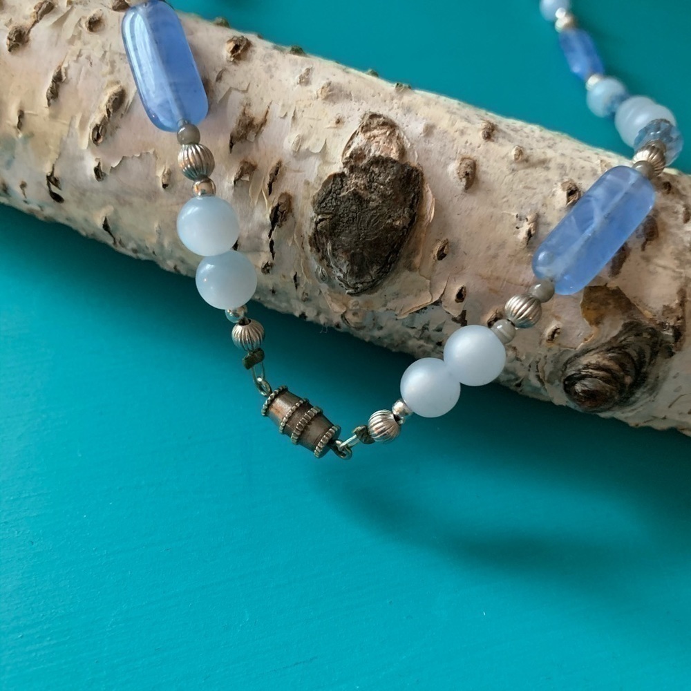 Handmade purple & silver earring and necklace Set - Picture 6 of 6